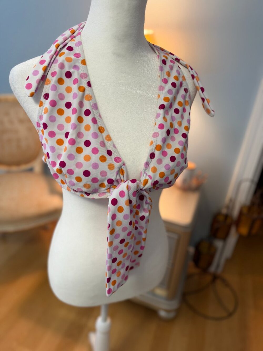 TG Newport News Polka Dot Halter Bikini Top 16